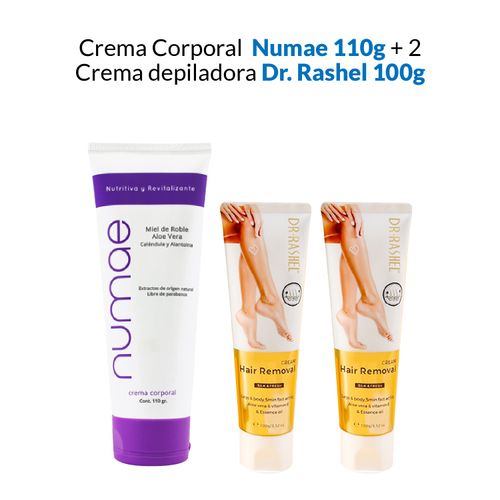 Crema Corporal Numae 110g + 2 Crema depiladora Dr Rashel 100g