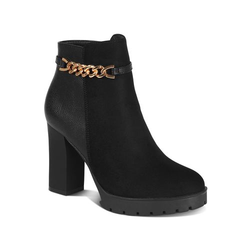 Botin Casual con taco Mujer 7631 NEGRO