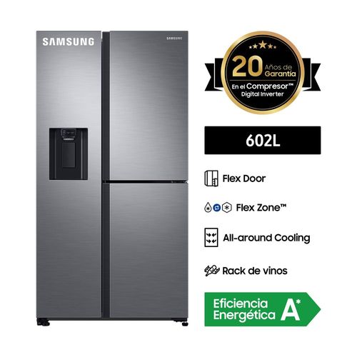 Refrigeradora SAMSUNG Side By Side RS65R 602L Inox