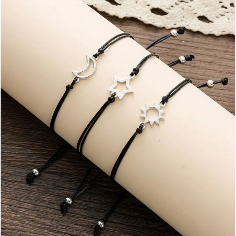 Set-x-3-pulseras-plateadas-sol-luna-y-estrella-mejores-amigos-bff-San-Valentin