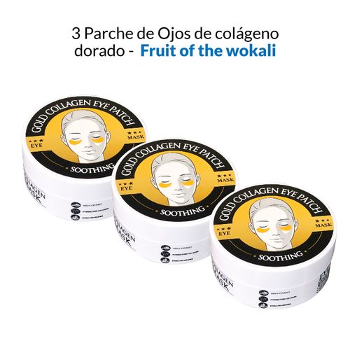 3 Parche de Ojos de colágeno dorado- Fruit of the wokali