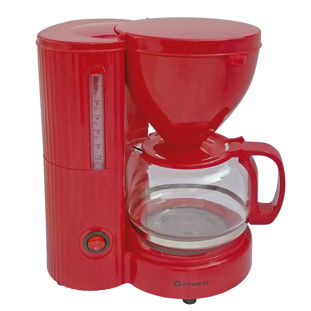 cafetera electrica 6 tazas imaco icm608r - color rojo - Shopstar