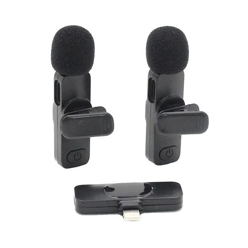 doble Mini Micrófono Solapa inalámbrico recargable tipo c android
