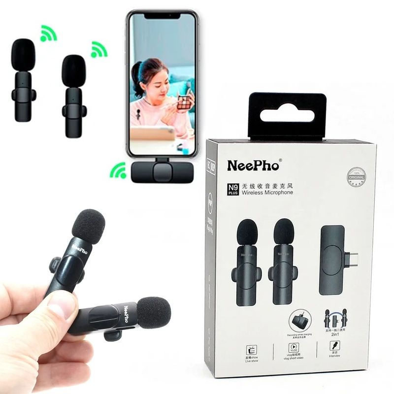 doble-Mini-Microfono-Solapa-inalambrico-recargable-tipo-c-android
