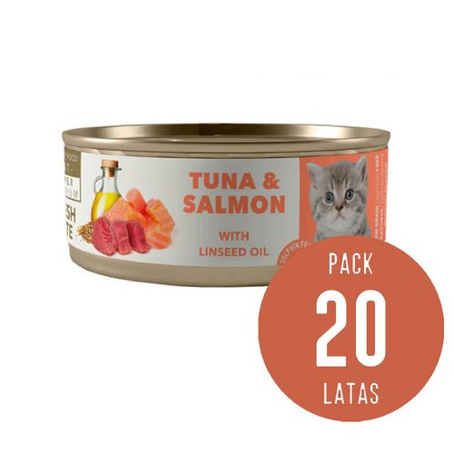 Amity Atún y Salmón para Gatitos Lata 80gr x20 und