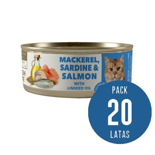 Amity Caballa Sardina y Salmón para Gatos Adultos Lata 80gr x20 und