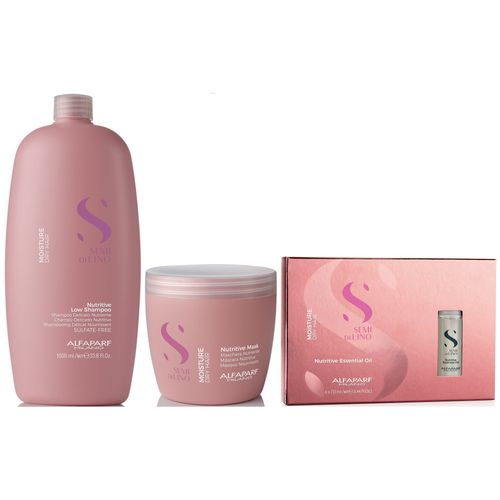 Shampoo Nutritivo 1000ml + Mascarilla + Ampollas Alfaparf Moisture