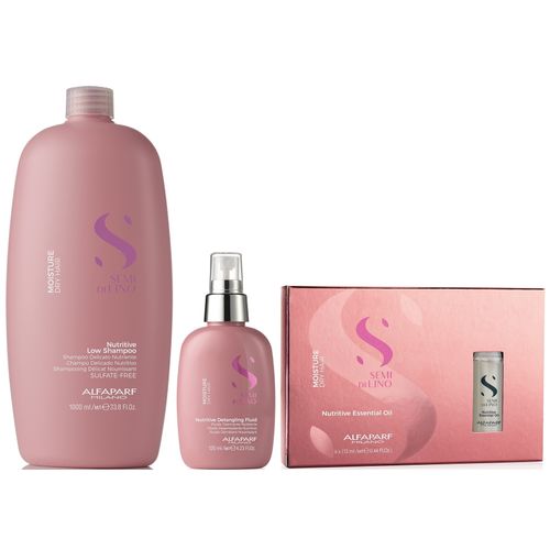 Shampoo Nutritivo Sin Sal 1000ml + Spray + Ampollas Alfaparf Moisture