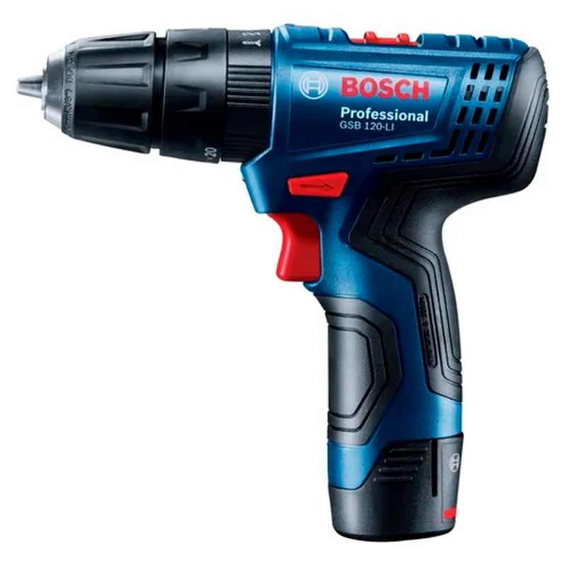 Taladro-Percutor-Inalambrico-Bosch-12V-GSB-120-LI-Nuevo---2Baterias-x-20-Ah---Cargador---Maletin