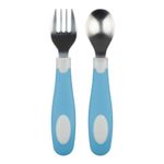 Set-x2-unds-de-Cuchara-y-tenedor-de-agarre-suave-Verde-Agua