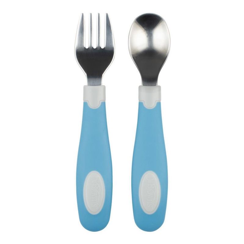 Set-x2-unds-de-Cuchara-y-tenedor-de-agarre-suave-Verde-Agua