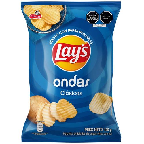 Papas LAY'S Ondas Clásicas Bolsa 140g