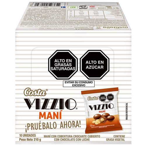 Chocolates COSTA Vizzio con Maní Caja 10un