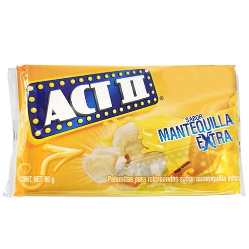 Canchita para Microondas ACT II con Mantequilla Extra Bolsa 80g