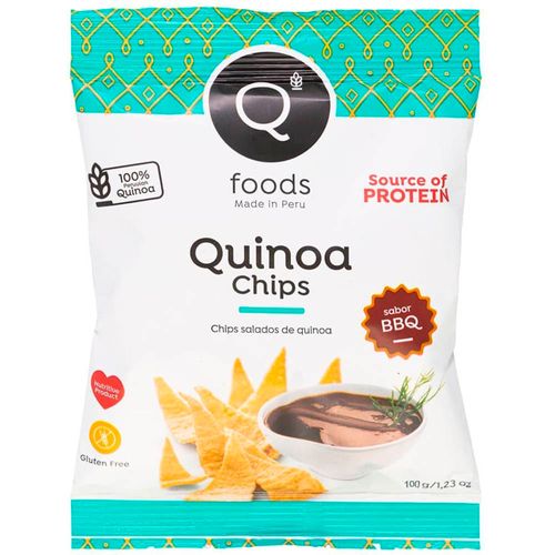 Chips de Quinoa Q FOODS Sabor a BBQ Bolsa 100g