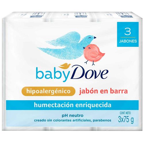 Jabón en Barra DOVE Baby Humectación Enriquecida 75g Paquete 3un