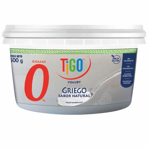 Yogurt Griego TIGO Sabor Natural Pote 500g