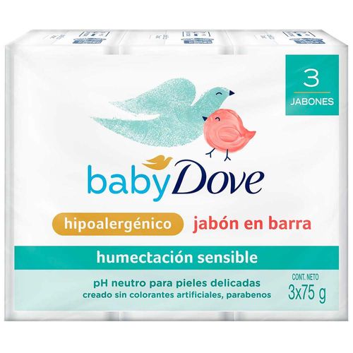 Jabón en Barra DOVE Baby Humectación Sensible 75g Paquete 3un