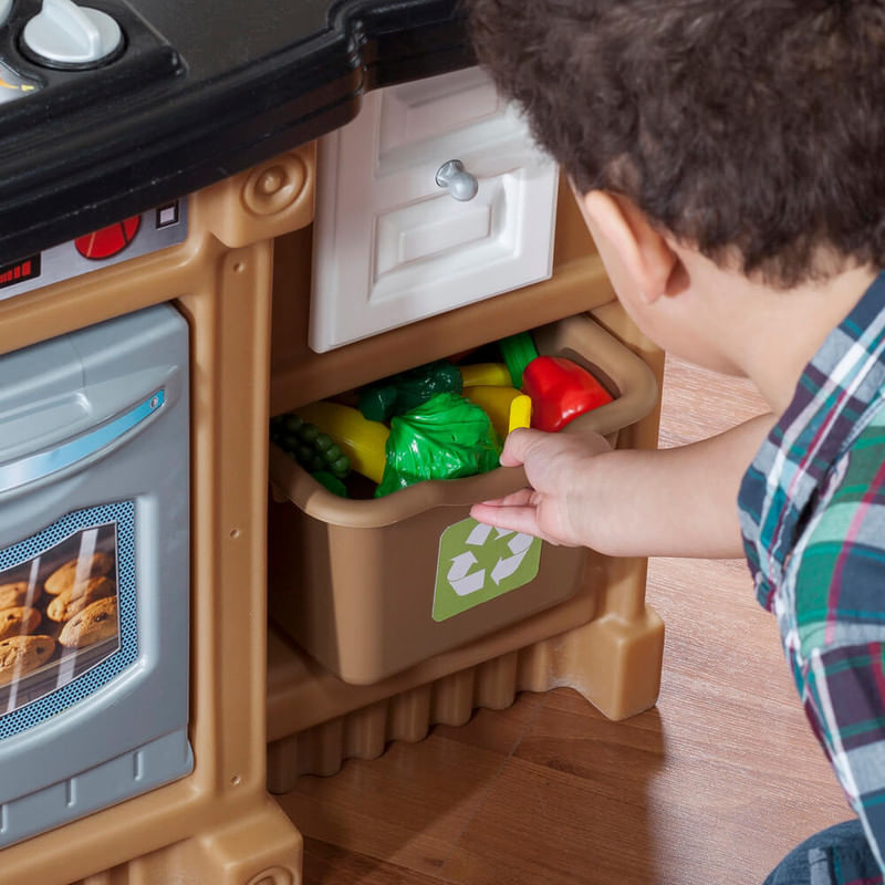 Cocina-para-Niños-STEP-2-de-Lujo-Marron-con-Accesorios