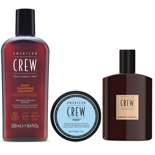 Daily Shampoo + Cera Fiber + Fragancia AMERICANA American Crew Men