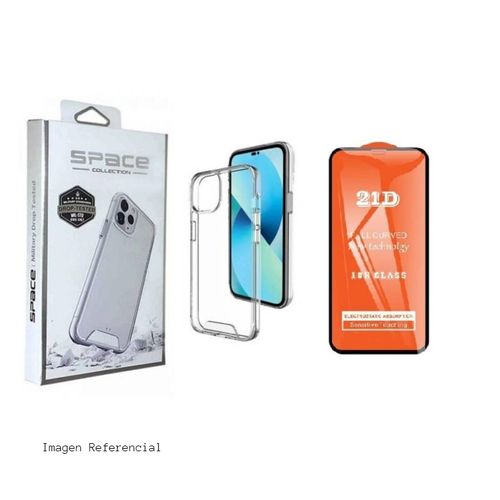 Case Space Transparente Iphone 14 + Mica de Vidrio