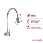 LLAVE-LAVADERO-PARED-PICO-FLEXIBLE-MILETT-CROMADO-VAINSA