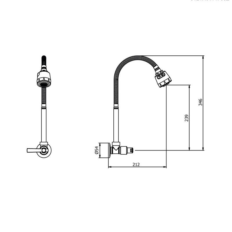 LLAVE-LAVADERO-PARED-PICO-FLEXIBLE-MILETT-CROMADO-VAINSA