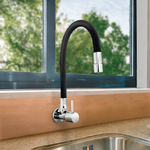 LLAVE DE LAVADERO A LA PARED P/ FLEX NEGRO BALI VAINSA