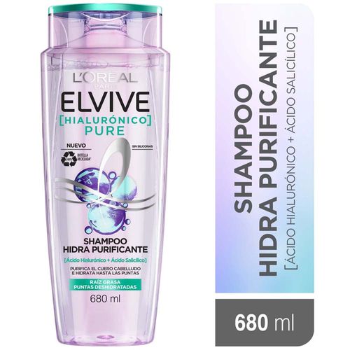 Shampoo Ácido Hialurónico ELVIVE Pure Frasco 680ml