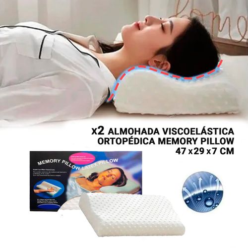 2 Almohadas Viscoelásticas Ortopédica Memory Pillow 47*29*7