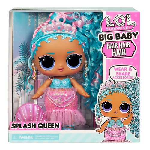 MUÑECA LOL SURPRISE BIG BABY HAIR HAIR HAIR SPLASH QUEEN 28 CM