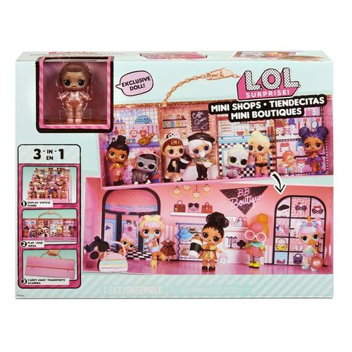 PLAYSET LOL SURPRISE MINI SHOPS 3 EN 1 + MUÑECA LOL EXCLUSIVA