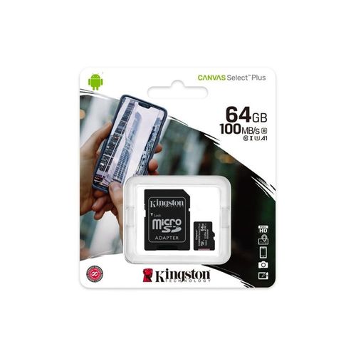 Kingston Memoria MicroSD 64GB micSDXC Canvas Select Plus 100R A1 C10 Card