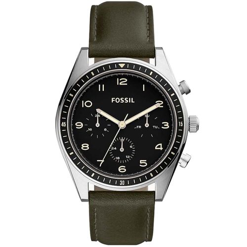 Reloj Fossil Wilkin BQ2614 Multifuncional Correa de Cuero Verde Dial Negro