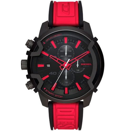 Reloj Diesel Griffed DZ4530 Fecha Cronometro Correa Silicona Rojo Negro