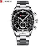Reloj-Lujo-CURREN-8355-Negro-Plata-Cronografos-Cuarzo
