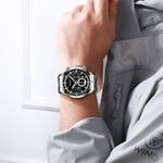 Reloj-Lujo-CURREN-8355-Negro-Plata-Cronografos-Cuarzo