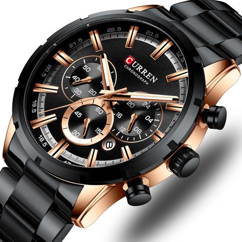 Reloj Lujo CURREN 8355 Negro Cronógrafos Cuarzo