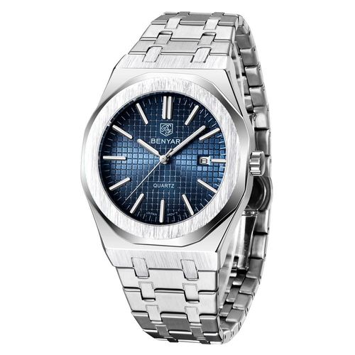 Reloj Hombre Lujo BENYAR 5156 Azul Metálico Cuarzo