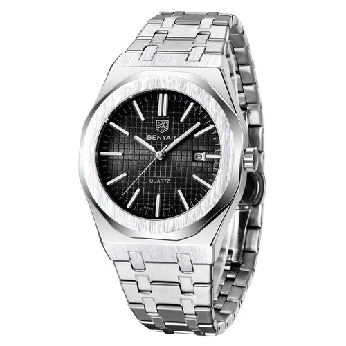 Reloj Hombre Lujo BENYAR 5156 Negro Metálico Cuarzo