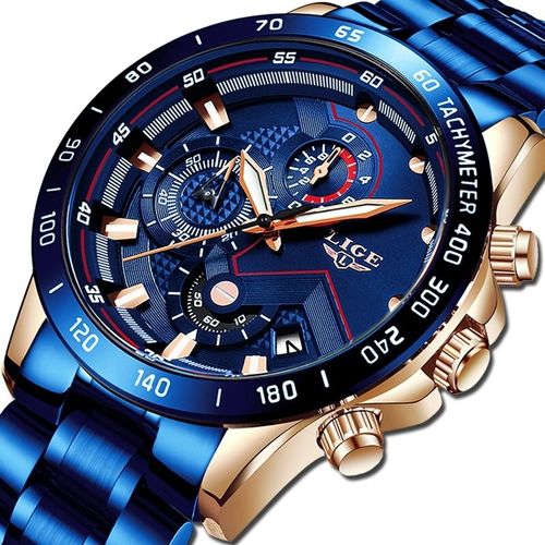 Reloj Lujo LIGE 9982 Azul Cronógrafo Cuarzo