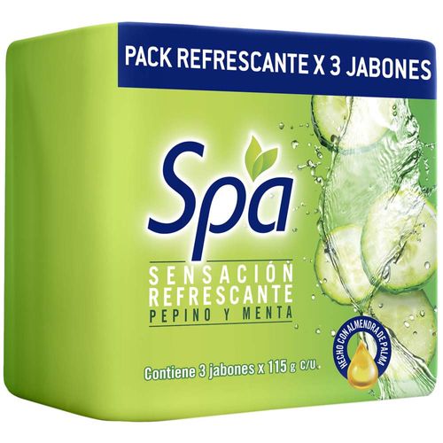 Jabón de Tocador SPA Refrescante 115g Paquete 3un