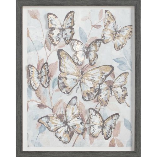 Cuadro Mariposas Acuarela 3D C/ Foil 40 cm x 50 cm