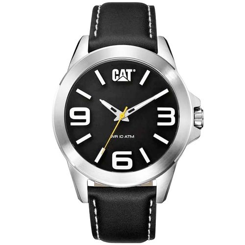 Reloj CAT Caterpillar YT YT14132132 Acero Inoxidable Correa De Cuero Negro