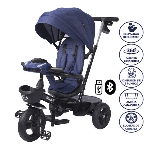 Triciclo Ebaby Guiador ARIA USB Bluetooth Azul