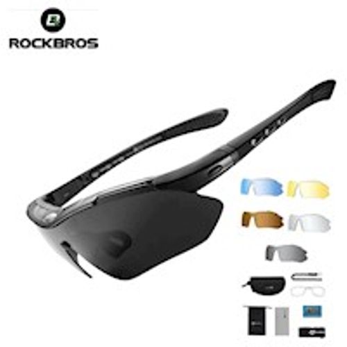 Lentes Ciclismo ROCKBROS Set 5 En 1 Negro Polarizados HD Night Vision