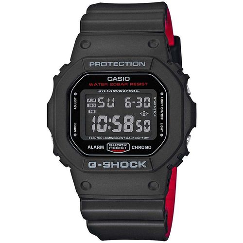 Reloj Casio G-Shock DW5600HR-1 Digital Luz De Fondo Resina Negro Rojo