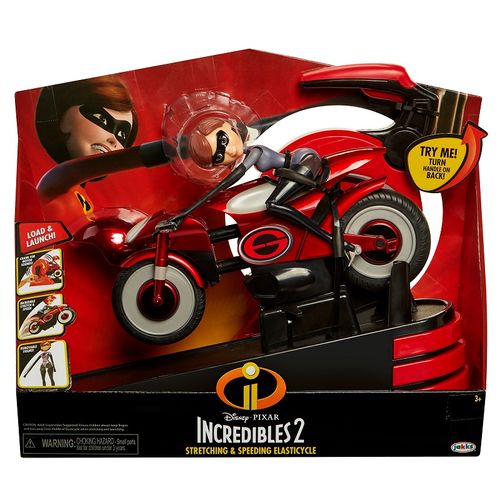 FIGURA DE ACCION LOS INCREIBLES 2 ELASTIGIRL Y SU MOTO ELASTICA