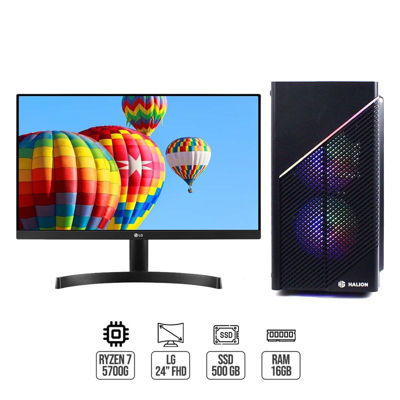 Pc-Universitario2-Ryzen-7-46Ghz-Monitor-24-Ssd-500Gb-Ram-16Gb