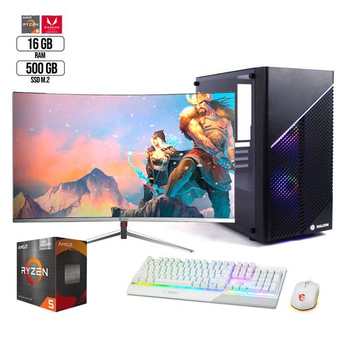 Pc Universitario1 Ryzen 5 3.9Ghz Monitor 27 Ssd 500Gb Ram16Gb
